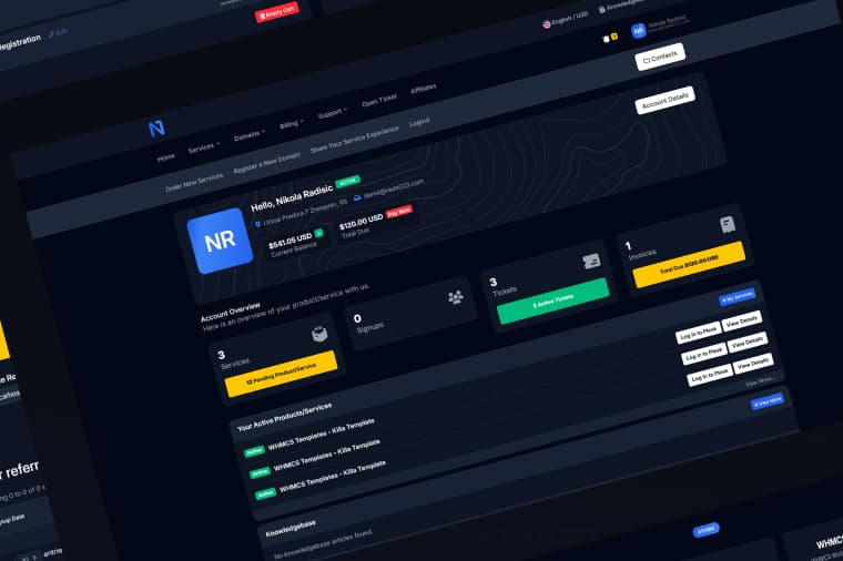 Nikofee WHMCS Theme